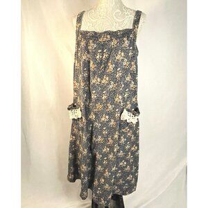 Young Edwardian Prairie Dress Floral 80s Romantic Style Junior 13 Sun Dress